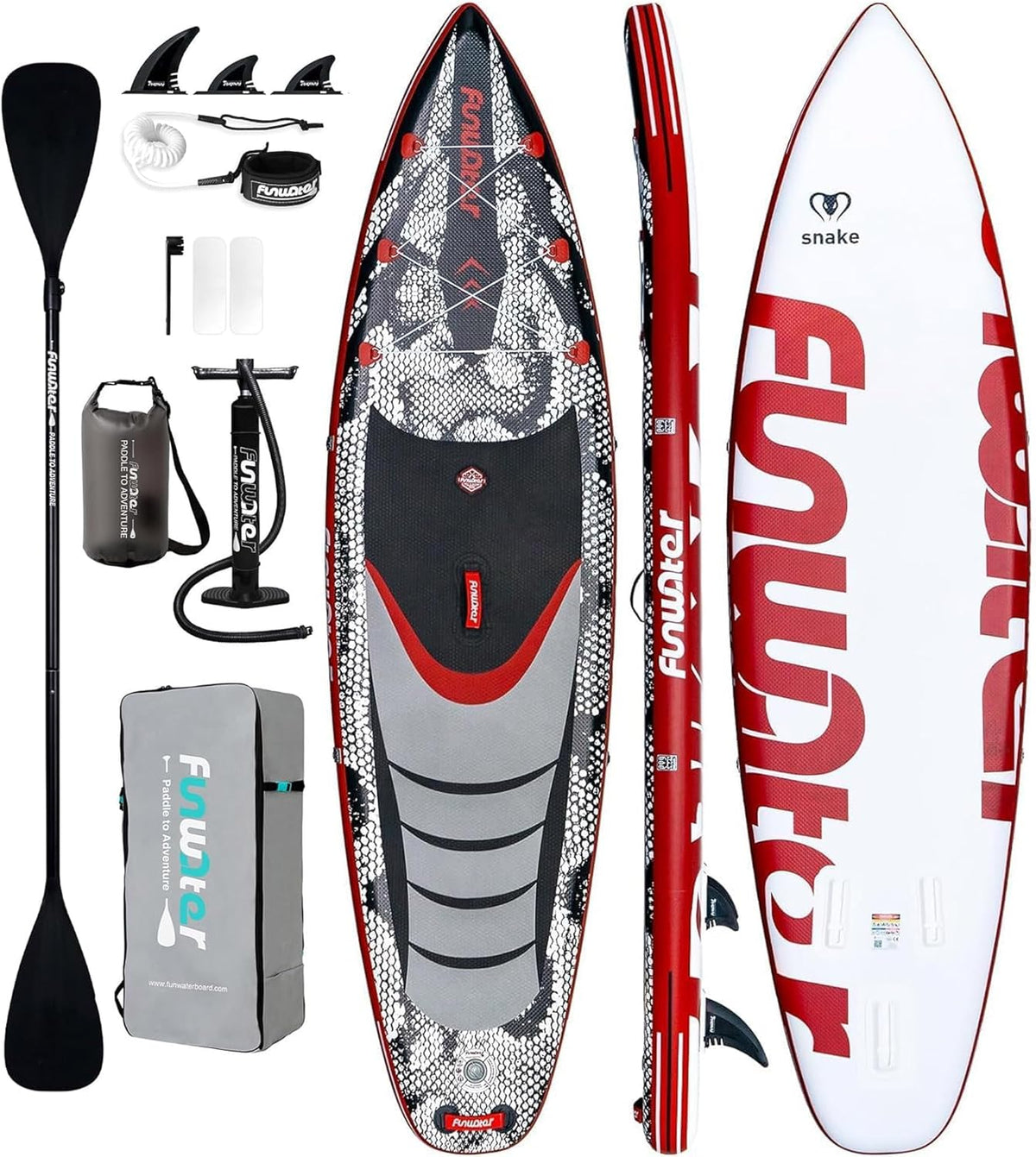 FunWater, SUP-Board, 10'6', 11'6' SUP Board, aufblasbares Stand-Up Paddle Board für alle Könnensstufen, mit Anti-Rutsch Eva-Deck