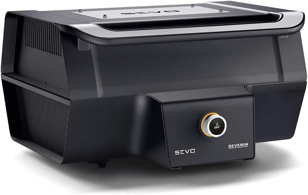 SEVERIN, Elektrogrill, 3.000 W, SEVO GT mit Deckel, elektrischer Tischgrill mit schnellem Grillstart in 10 min