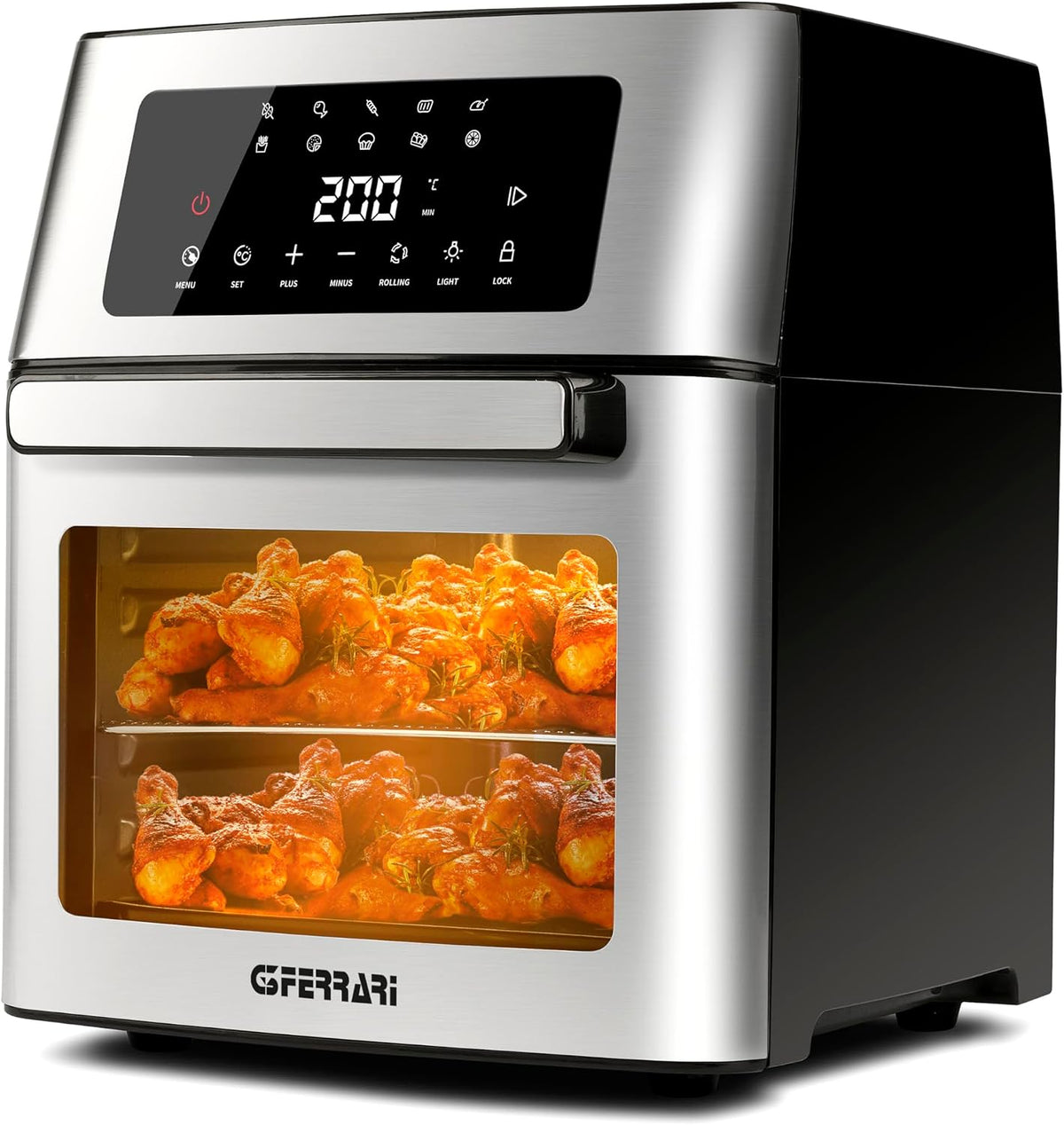 G3 Ferrari, Heissluftfritteuse, 1700 W, 15 L, 15L, G10182 Heißluftfritteuse & Airfryer-Ofen 'Friggisano EVO ', 10 Programme