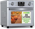 Nutrichef, Heissluftfritteuse, 26 Liter, Heißluftfritteuse Airfryer Ofen mit Drehspieß
