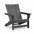 Adirondackstuhl aus Polyethylen Holzoptik Schwarz 88cm x 75cm x 90cm