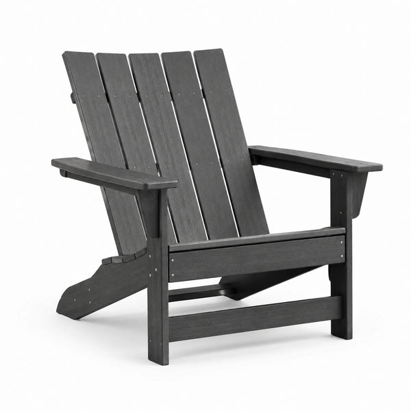 Adirondackstuhl aus Polyethylen Holzoptik Schwarz 88cm x 75cm x 90cm