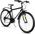 HH HILAND, Mountainbike, 26 Zoll, 24 für Erwachsene, 18 Gang Jugendliche Fahrrad mit Doppel-V-Bremsen, Schwarz/Weiß