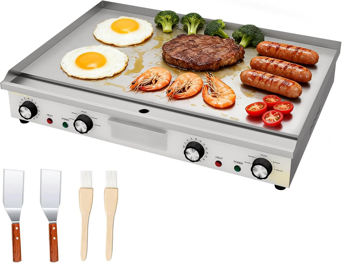 MOOTACO, Elektrogrill, 66cm, Elektrische Grillplatte Gastro mit Zeitschaltuhr