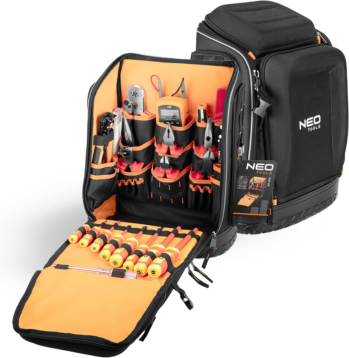 NEO TOOLS, Werkzeug-Sets, Elektriker Werkzeugrucksack 31-tlg., mit Werkzeugen