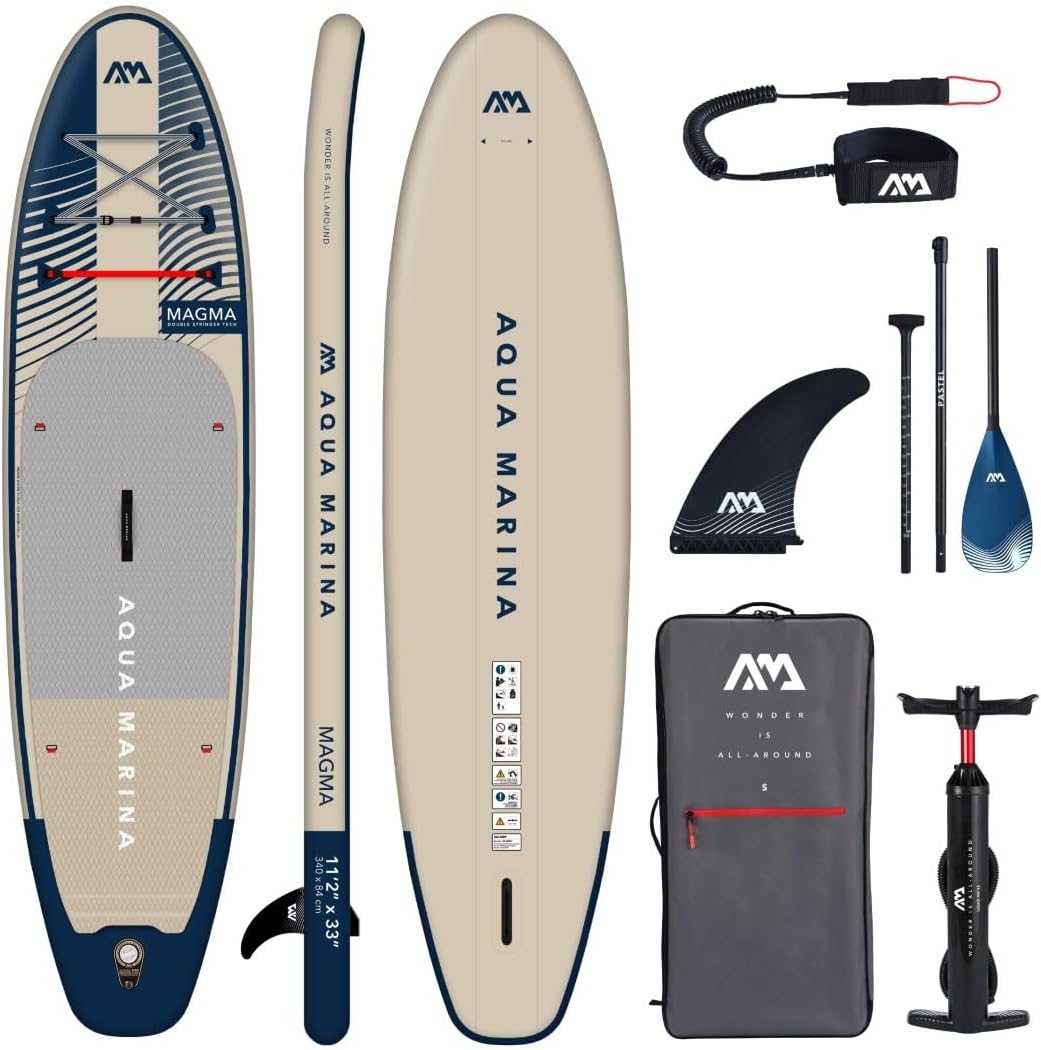 Wellness Point, SUP-Board, 340x84cm, Aqua Marina Stand Up Paddle Magma - Aufblasbares SUP Board, Double Action Pumpe