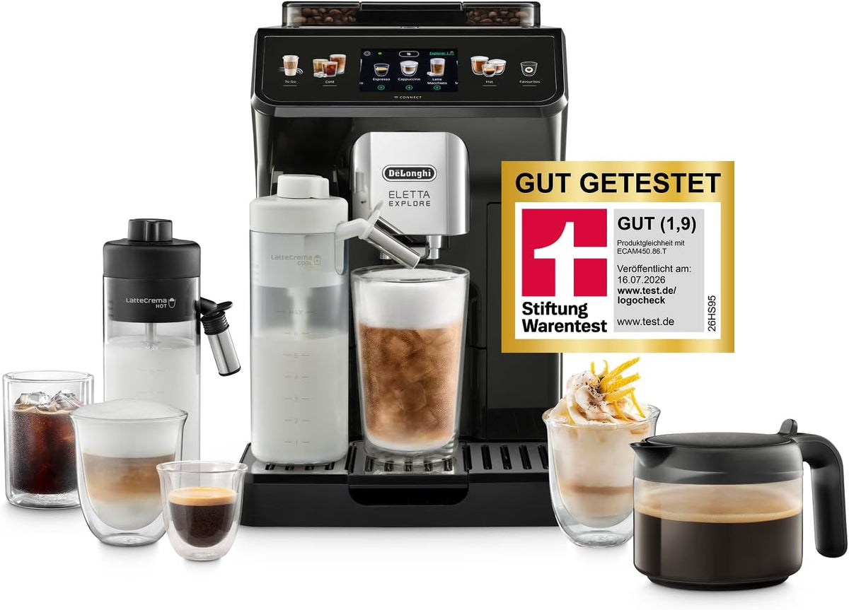 De'Longhi, Kaffeevollautomat, Eletta Explore - mit 50+ Getränken Cold Brew