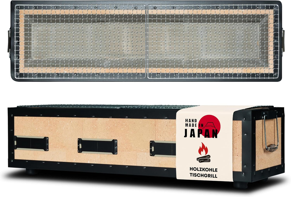 TOKYO design studio, Holzkohlegrill, 77x23x20cm, Konro Grill, traditioneller japanischer aus natürlichem Diatomit