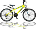 Talson, Mountainbike, 26 Zoll, Fahrrad Beleuchtung, Gabelfederung und 21-Gang Shimano in Gelb