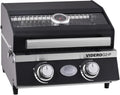 RÖSLE, Gasgrill, ca. 23 x 19 cm, Fläche ca. 437 cm², Gusseisen emailliert, BBQ-Portable VIDERO G2-P, tragbarer Tischgrill mit 2 Edelstahlbrennern