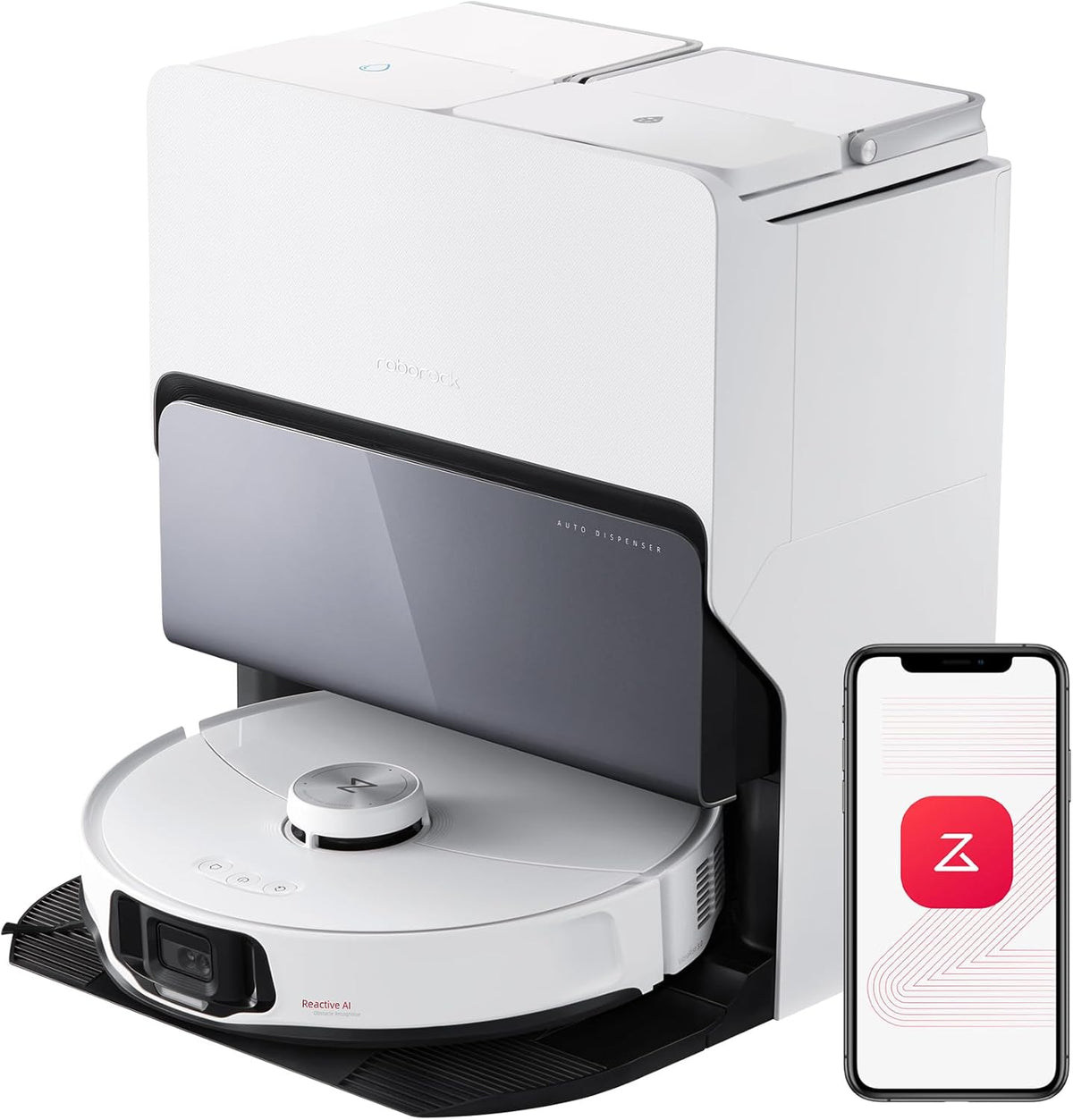 roborock, Saugroboter, S8 MaxV Ultra mit Wischfunktion&Hebarem Wischmopp, Umfangreiche Reinigung Durch die ausfahrbaren Seitenbürste