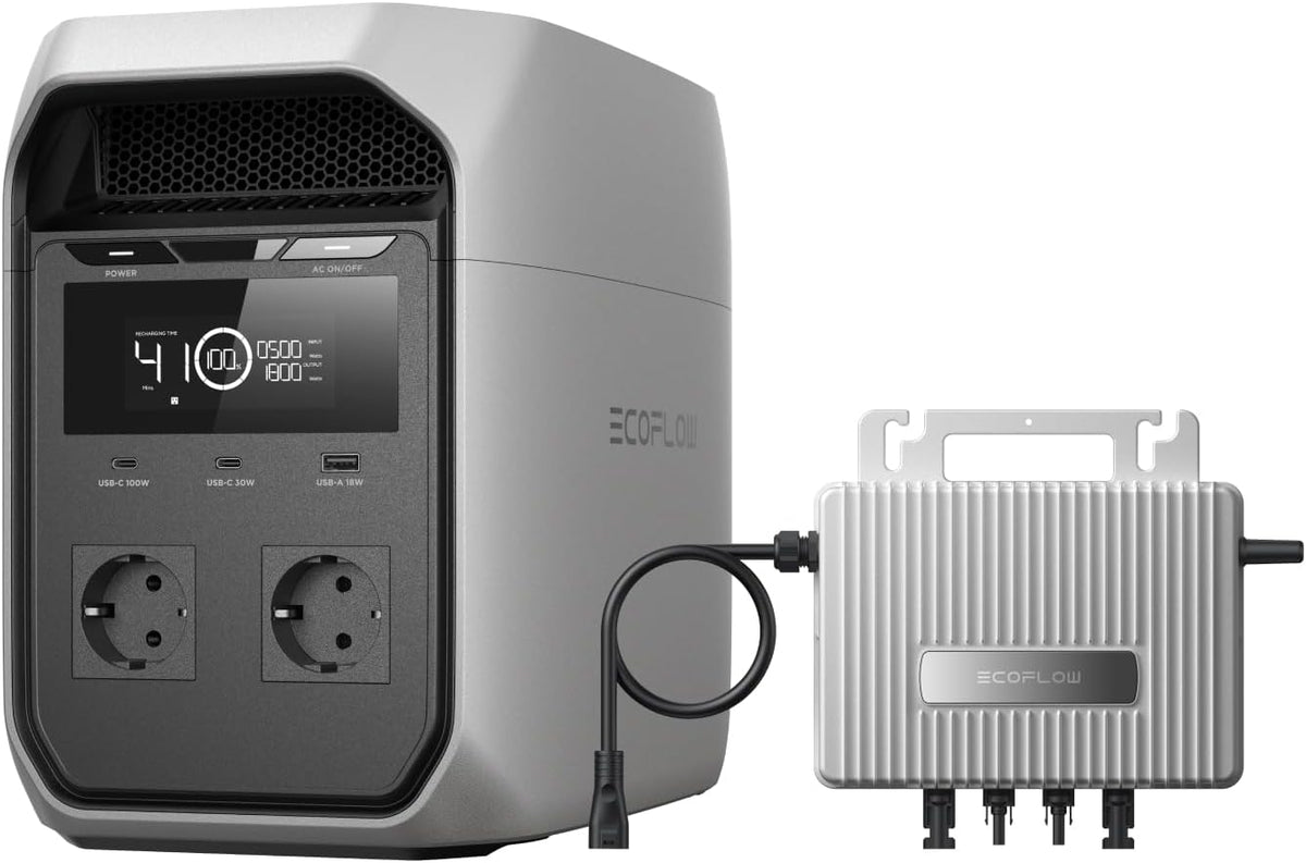 EF ECOFLOW, Powerstation, 1024Wh, 1800W, 3600W, Solargenerator, DELTA 3 Classic Tragbare, 0% VAT WLAN STREAM Mikrowechselrichter 800W