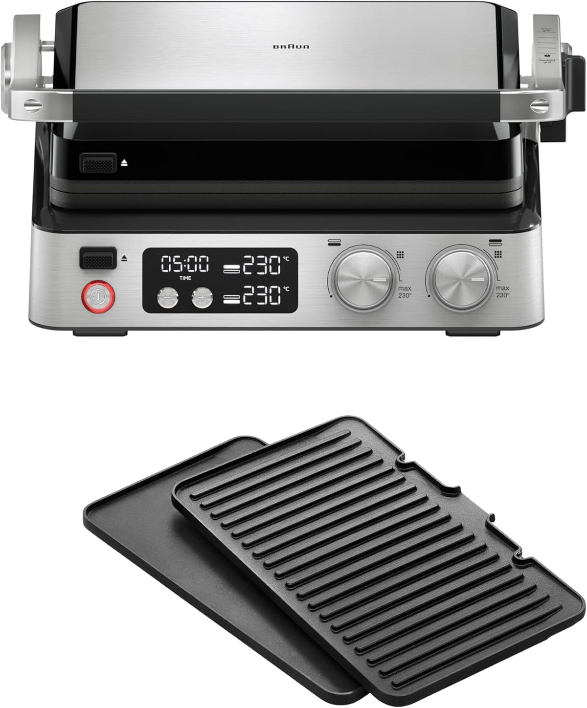 Braun, Elektrogrill, 2000W, MultiGrill 7 CG7040, 3-in-1 Kontaktgrill, BBQ & Ofen, große Grillfläche (12 Burger)