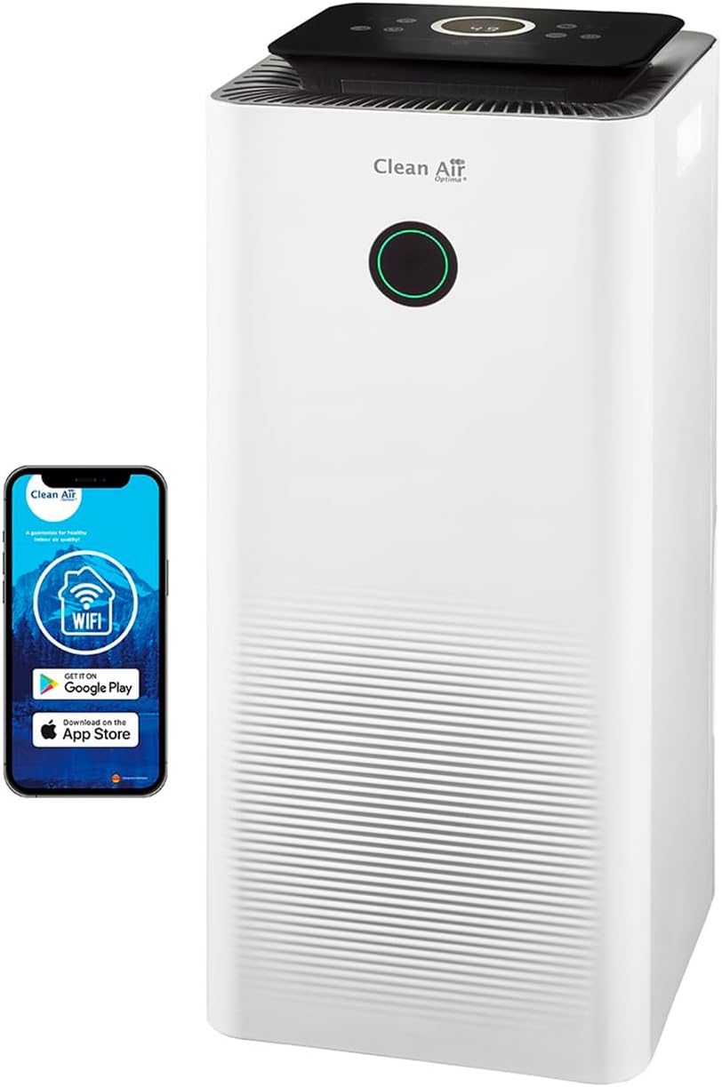 Clean Air Optima, Dunstabzugshaube, 20 Liter, Luftentfeuchter und Luftreiniger - CA-707 SMART-, Ionisator & UV-C Lampe - Geeignet
