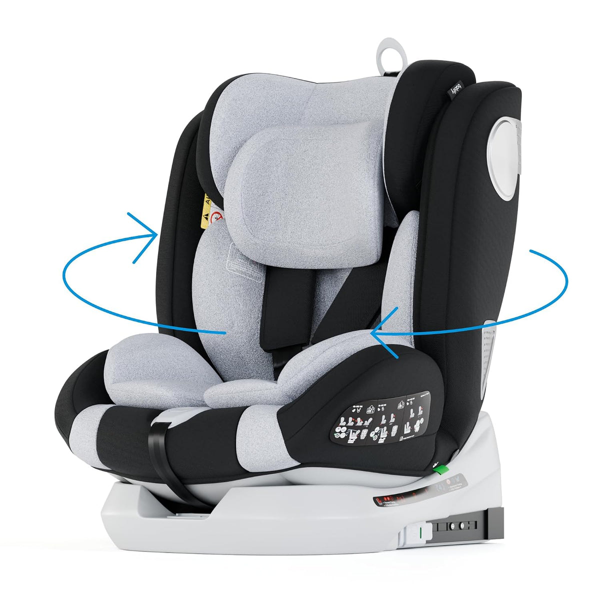 Babify, Kindersitz, 150cm, Onboard, Autositz Isofix für Babys und Kinder, 0 Monate - 12 Jahre, 360°drehbar