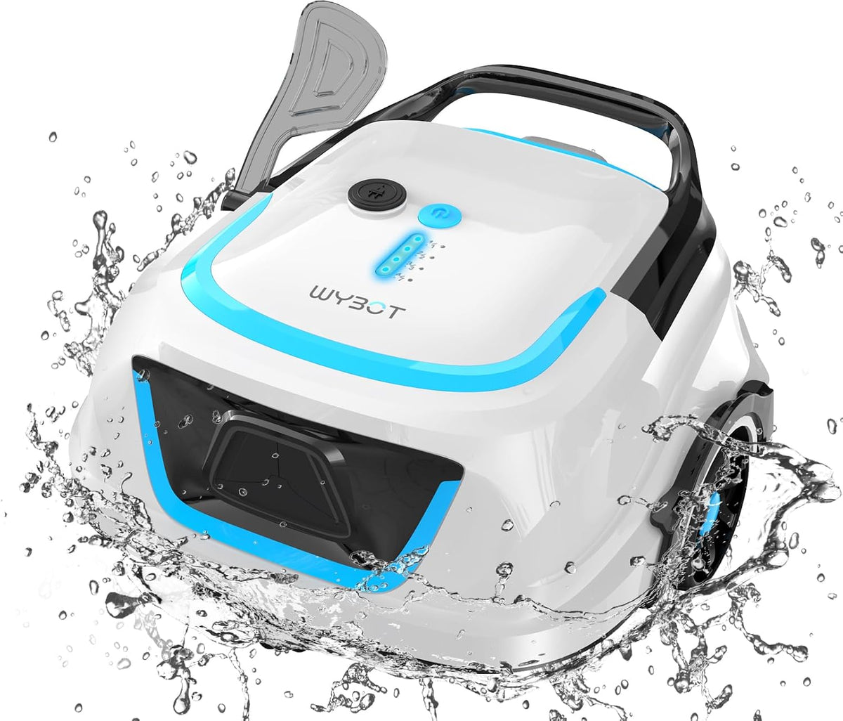 WYBOT, Poolroboter, Poolsauger, Akku 120 Mins Reinigung, Zweischicht-Filtersystem LED-Anzeigen Kabelloser mit 2