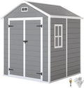 Gerätehaus, Outsunny, 181 cm, 2,4m, ² Wasserdicht mit Boden 182x151x219/ Grau