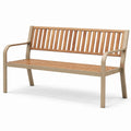 Teakholz Gartenbank mit Metallrahmen 120cm Braun/Beige