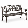 Metall Gartenbank mit Ornamenten 125 cm Bronze