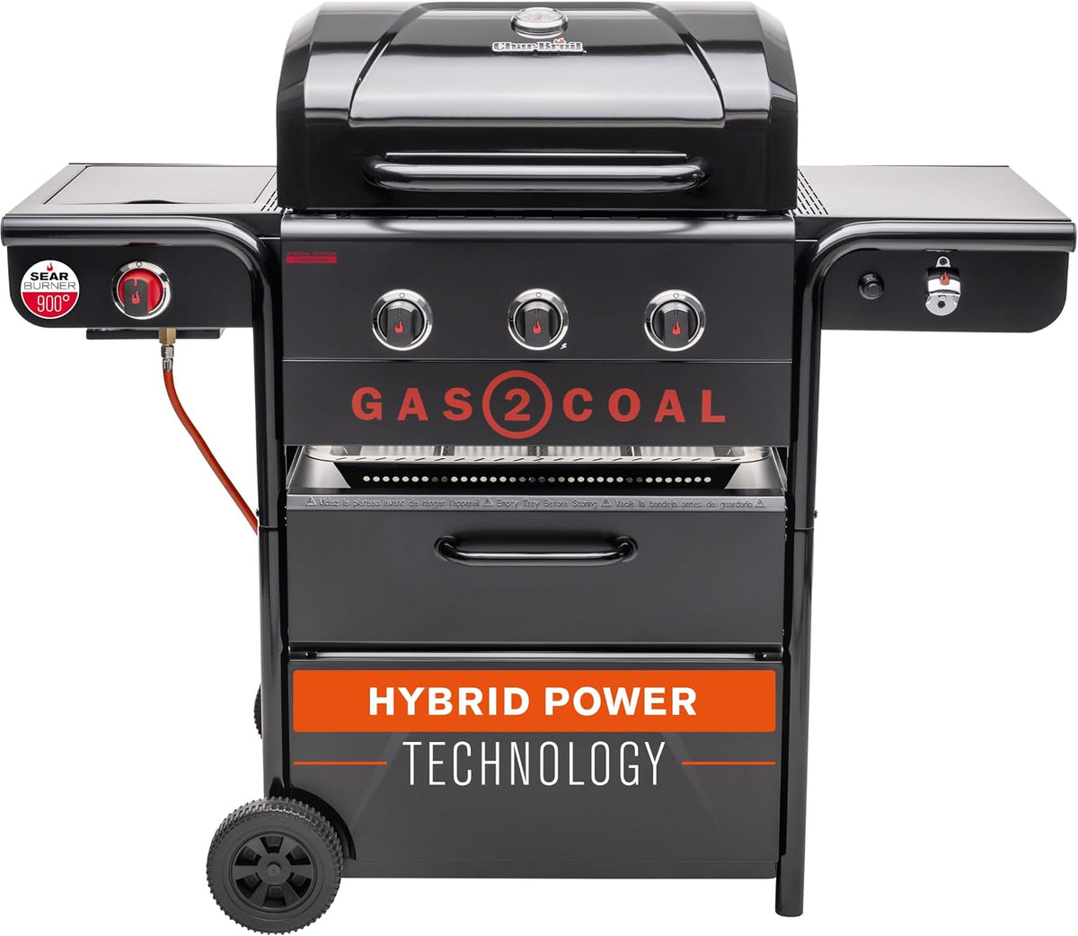 Charbroil, Holzkohlegrill, Char-Broil Gas- & Hybridgrill Gas2Coal Special Edition 3, Holzkohleschale, 900°C Sear-Brenner