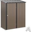 Outsunny, Gerätehaus, 161,5 x 94,5 x 196cm, 1,34m, Metall ² mit Pultdach Braun