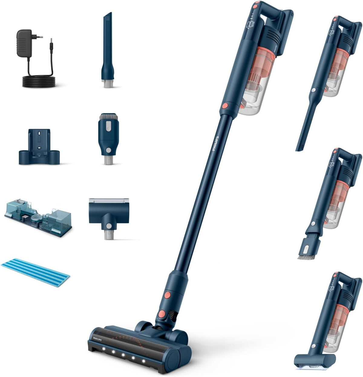 PHILIPS, Stabstaubsauger, SpeedPro Max Akku-Staubsauger 5000 Serie, Blau, 60 Min. Laufzeit