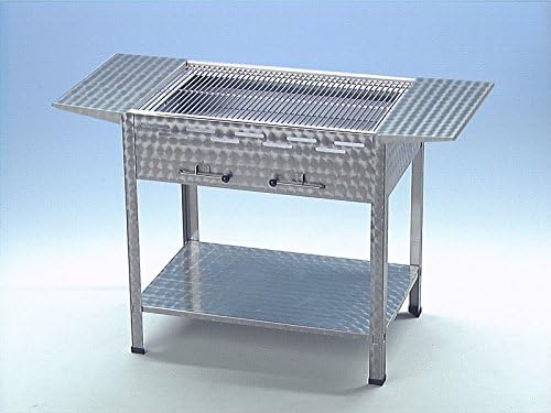 BSR-Grillen, Holzkohlegrill, 65x53x80 cm, 59,5x47 cm, Grill Kohlegrill aus Edelstahl mit Seitenablagen und leicht
