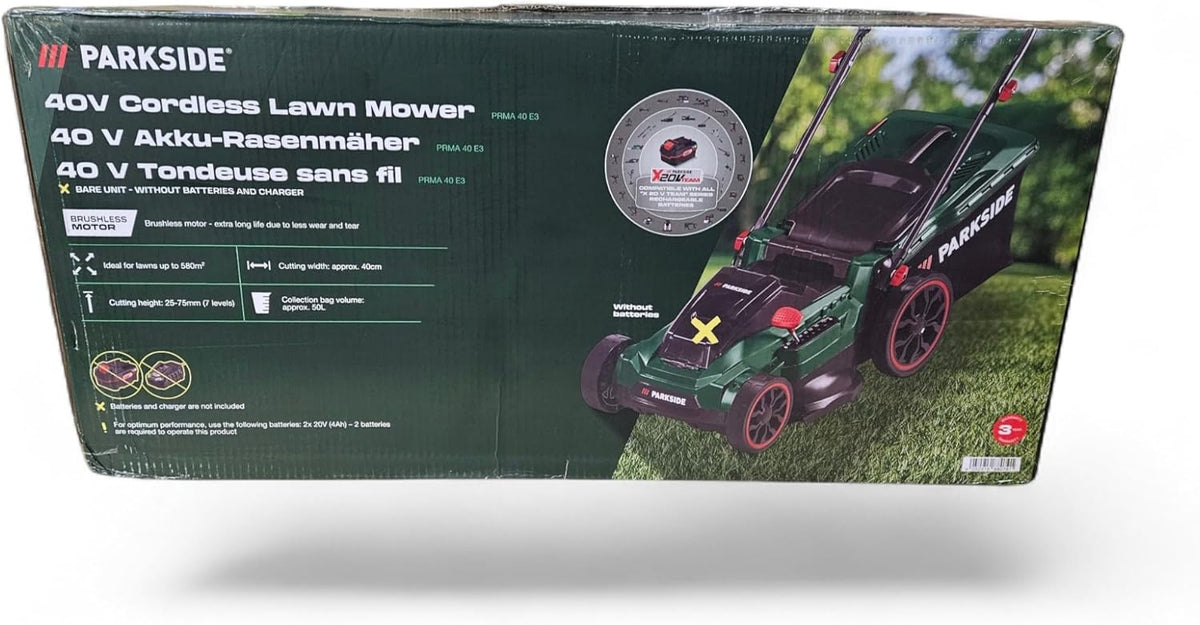 Parkside, Rasenmäher, PS ® Akku- X20V PRMA 40-Li A2, 7 Schnitteinstellungen, Brushless (ohne Akku und Ladegerät)