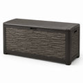 Gartenbox Kunststoff Steinoptik Dunkelgrau