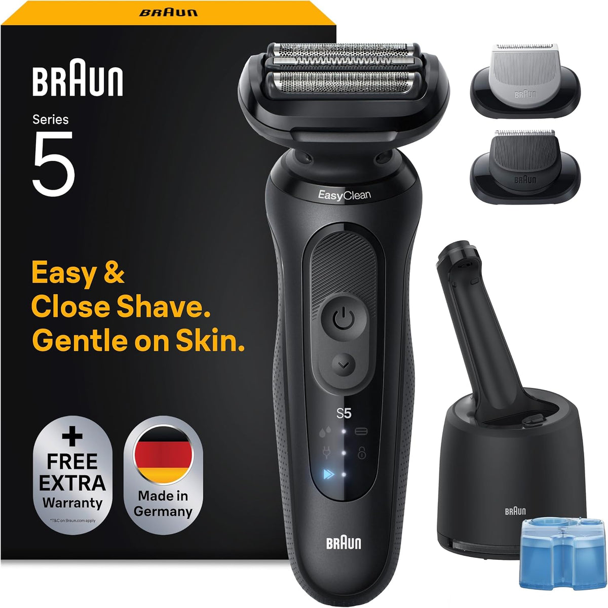 Braun, Folienrasierer, Rasierer Herren Elektrisch Series 5, 52-N7650cc, Schwarz