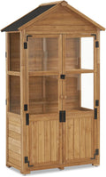 Gerätehaus, M MCombo, 100 × 53 × 178 cm, Gartenschrank Holz Klein, Outdoor Gartenhaus Wetterfest, Gewächshaus für Balkon & Terrasse