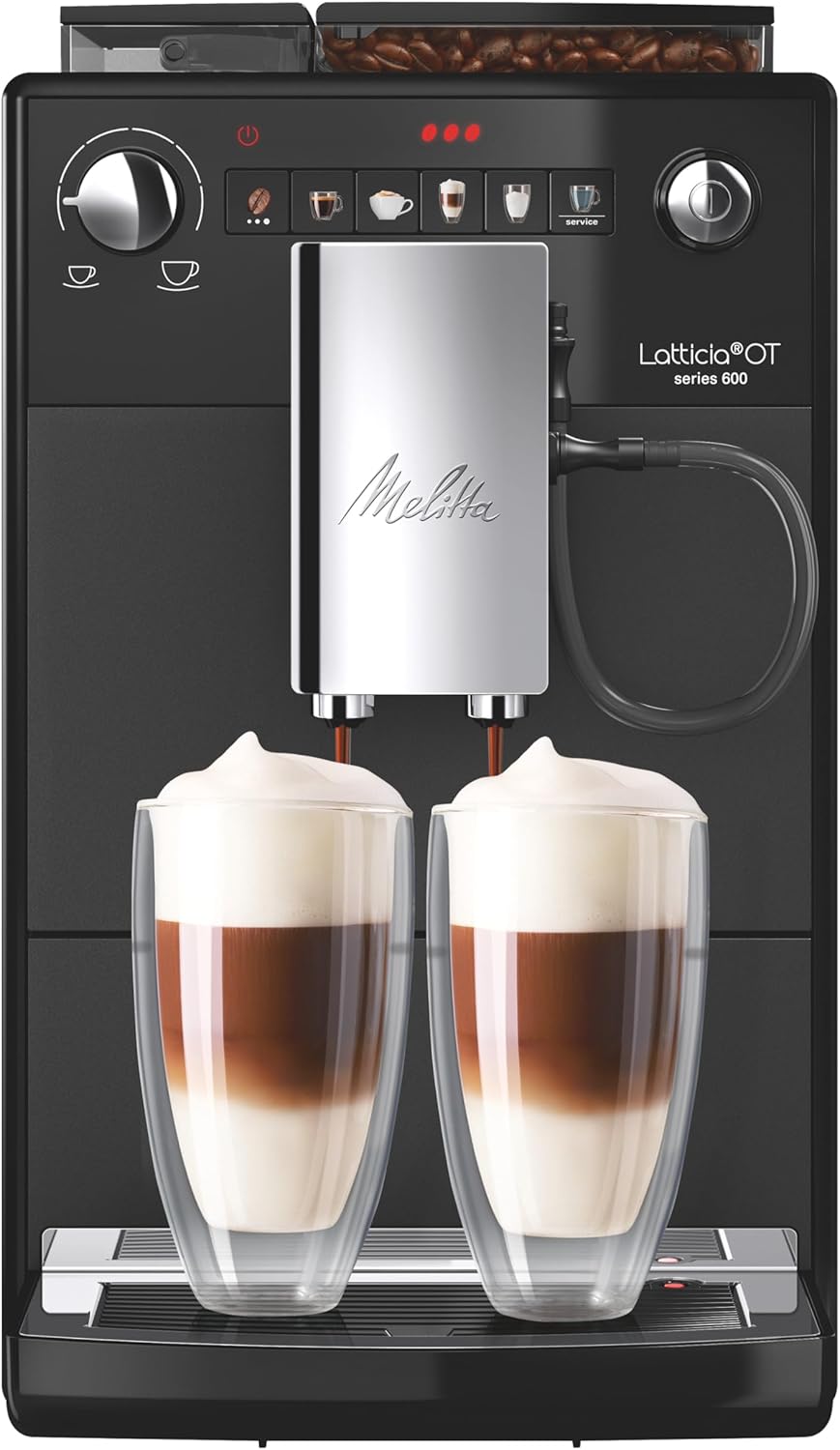Melitta, Kaffeevollautomat, Latticia OT - mit Milchsystem, Kaffeemaschine mit Mahlwerk für z. B. Kaffee oder Cappuccino