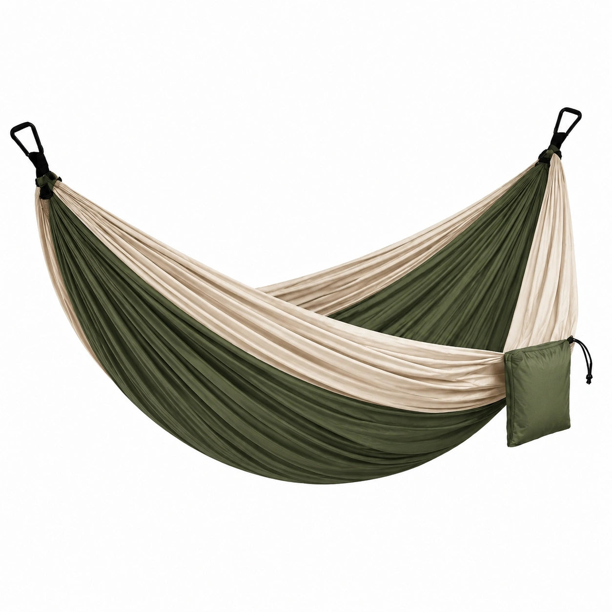 Nylon-Hängematte für zwei Personen Grün/Beige