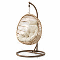 Hängesessel aus Rattan mit Stahlrahmen in Beige