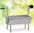 Klarstein, Holzkohlegrill, 2-in-1 Rotisserie Grill mit Motor, Mini-Grill mit Drehspieß, Elektrischer Spießgrill für Hähnchen & Spanferkel