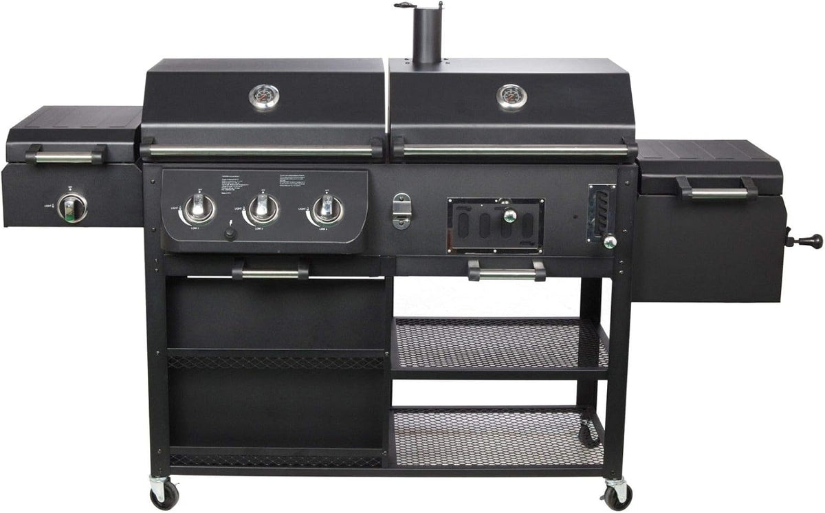 El Fuego, Holzkohlegrill, Kombigrill 'ARIZONA' von ®, Gas- &, Infrarotbrenner, verchromte Warmhalteroste, 6-stufig höhenverstellbar