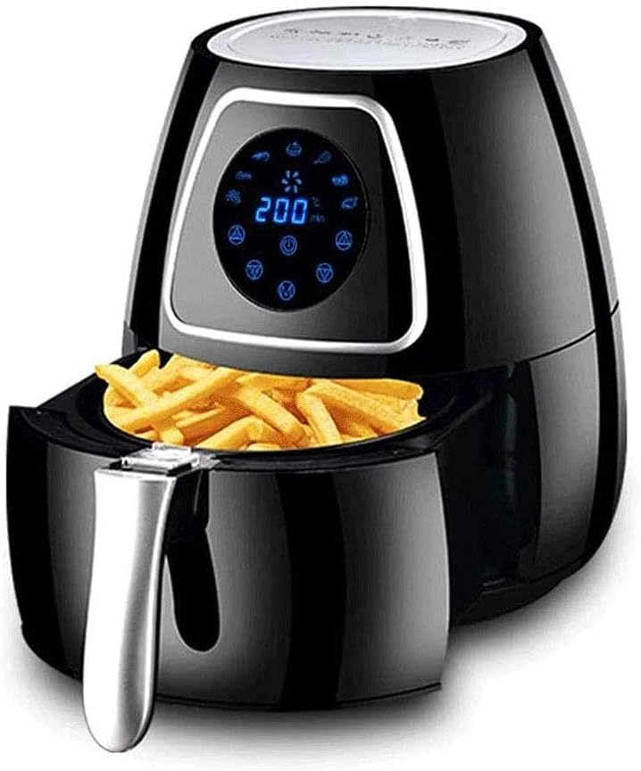 WADRBSW, Heissluftfritteuse, 2,8 Liter, 1300 W, Antihaftbeschichtung + ABS-Kunststoff + Edelstahl