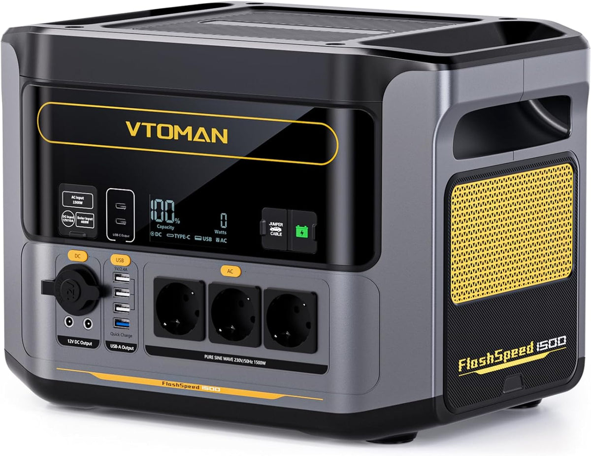 VTOMAN, Powerstation, 1408Wh, FlashSpeed 1500 Tragbare - LiFePO4 Batterie