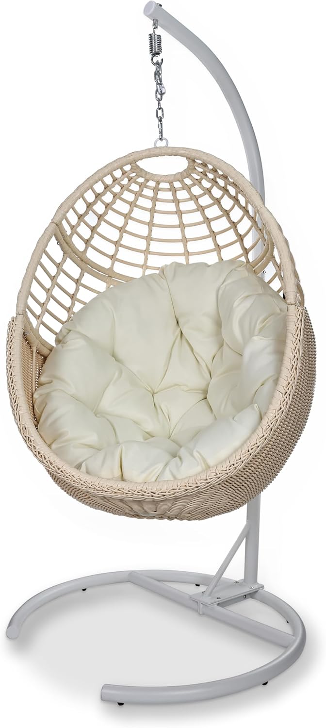 Erotr, Hängesessel, 150KG, Metall., Beige., Wasserbeständig, UV-beständig, farbecht, rostfrei