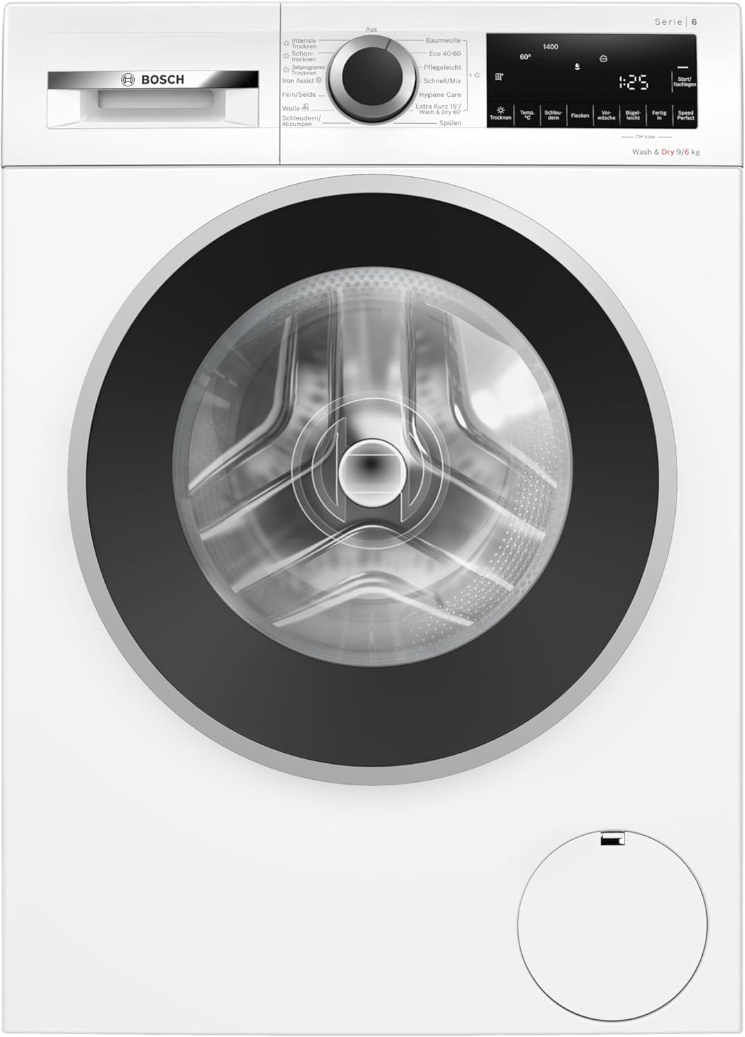 Bosch, Waschtrockner, 9,0 kg (Waschen)/6,0 kg (Waschen + Trocknen), 70 dB(A), Effizienzklasse A, 9 kg, 6 kg, Weiß