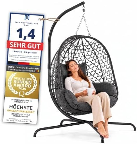 GOODS+GADGETS, Hängesessel, 120 kg, mit Gestell Hängekorb - Indoor & Outdoor Hängestuhl