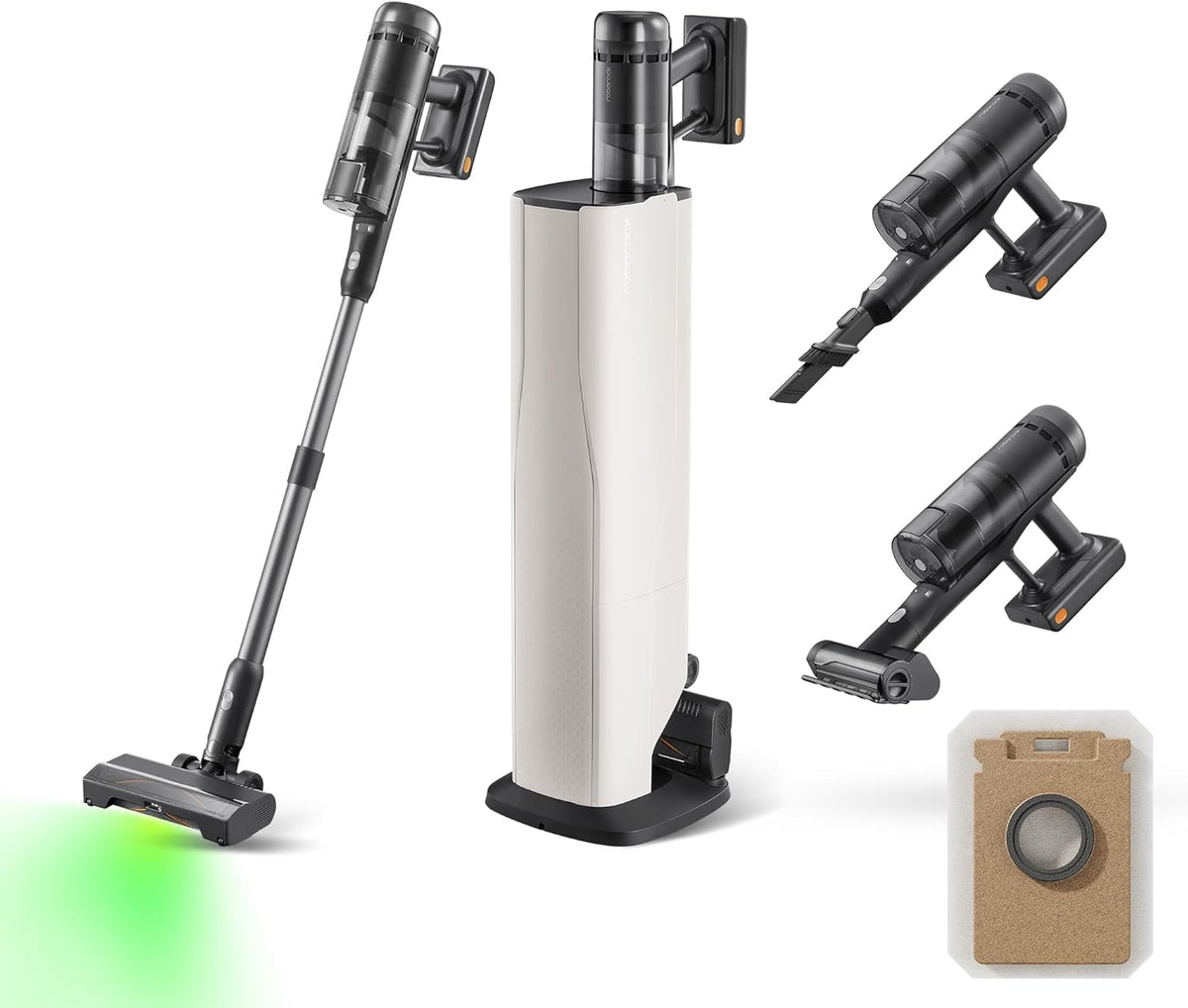 roborock, Stabstaubsauger, H60 Hub Ultra Akku Staubsauger mit Absaugstation, 210AW/90 Min Eco