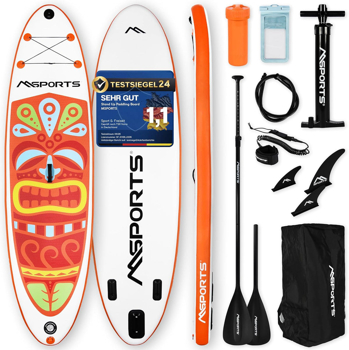 MSPORTS, SUP-Board, Paddleboard, SUP - Stand Up Paddling Board - Aufblasbar Komplettes