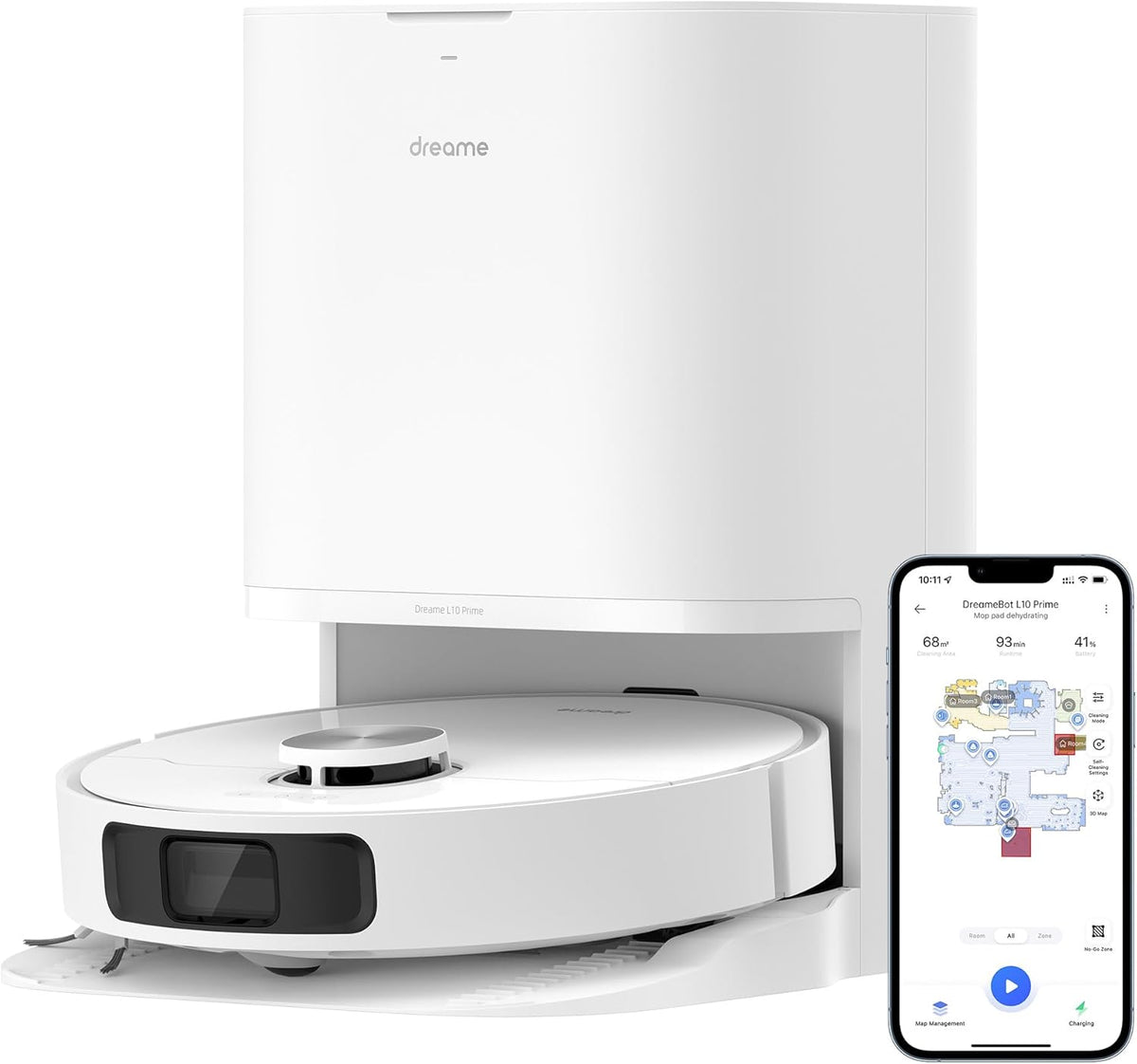 dreame, Saugroboter, 7mm, L10 Prime und Wischroboter mit Automatischer Waschstation, Mopanhebung, LDS Navigation