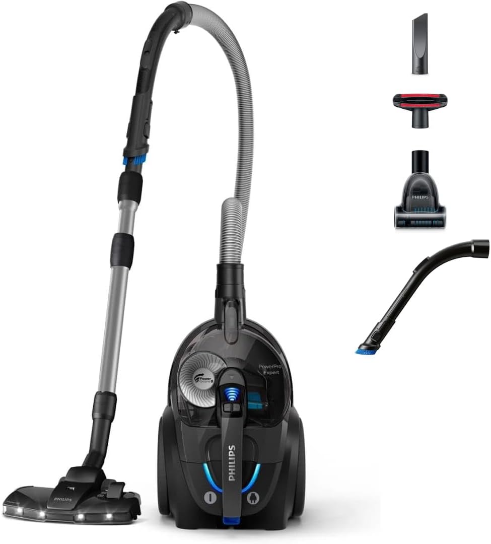 PHILIPS, Staubsauger, 900 W, Beutelloser 7000 Serie LED, Schwarz