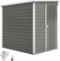 Gerätehaus, Outsunny, 142x184x181cm, Metall Pultdach wetterfest Hellgrau