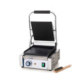 HENDI, Elektrogrill, 1800W, 216mm, 230V, Kontaktgrill, einzeln, oben gerillt und unten glatt, inkl. Grillreinigungsbürste