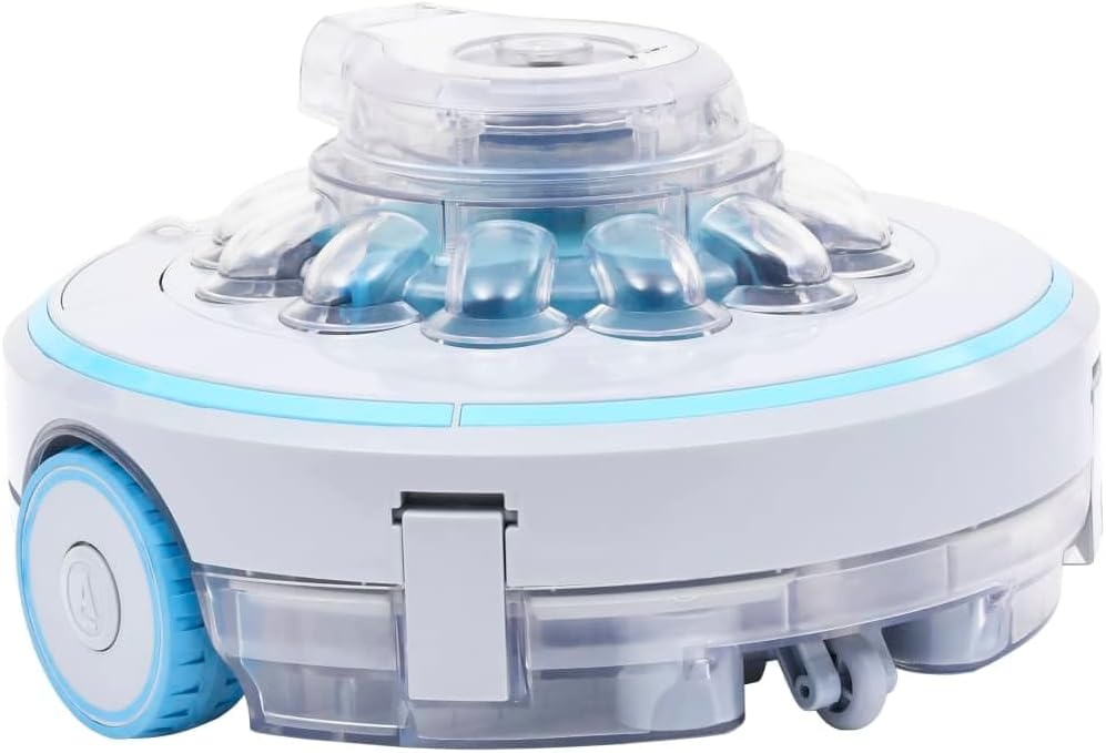 vidaXL, Poolroboter, 27W, Kunststoff, Blau und Grau, Poolreiniger Kabellos Pool Bodensauger Sauger Reiniger
