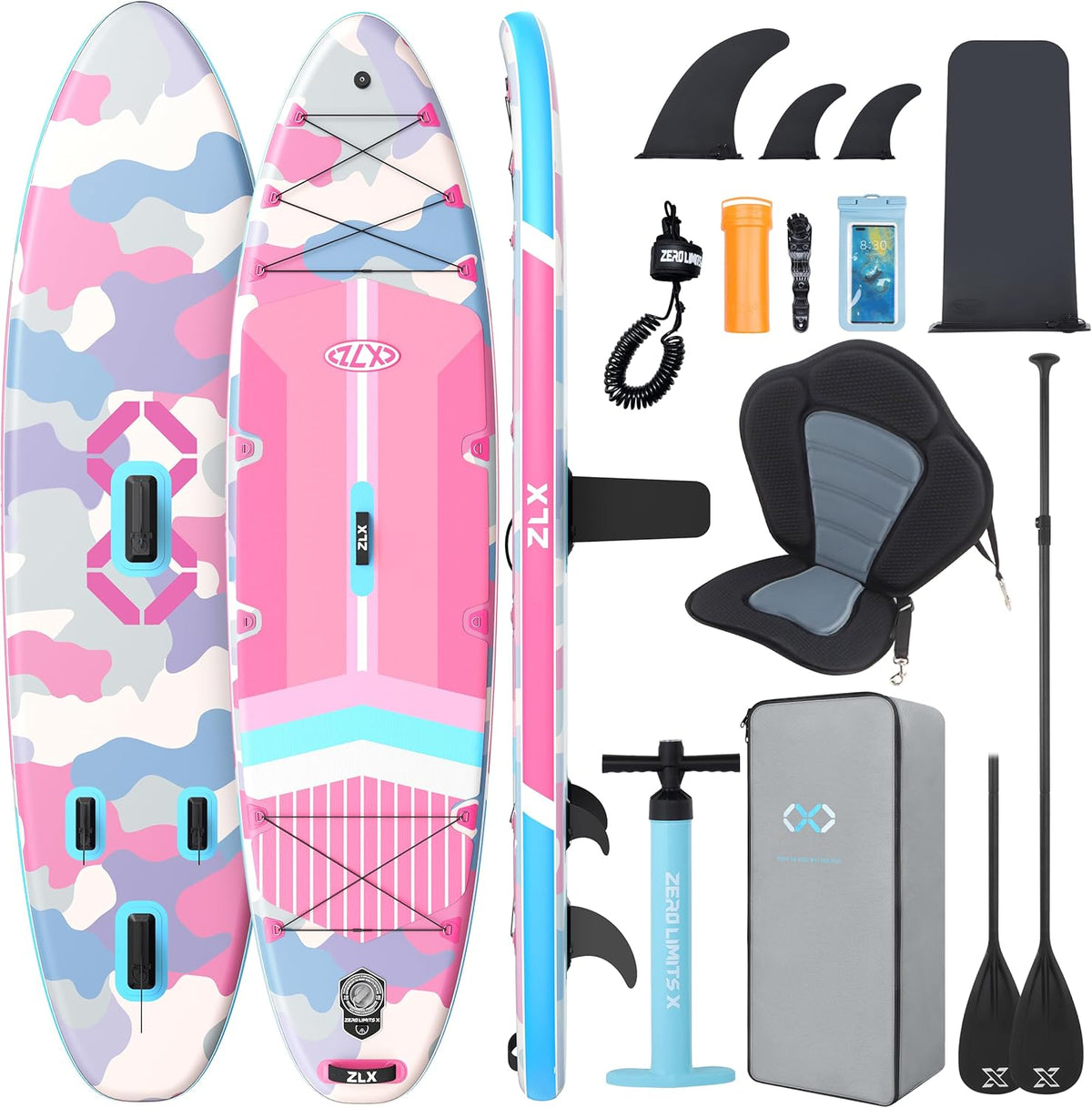 ZLX, SUP-Board, 230kg, 83cm, Stand Up Paddling Board 350x89/, SUP Board Set, Rutschfester Deckpad, Standup Paddle Board 250/ Tragkraft