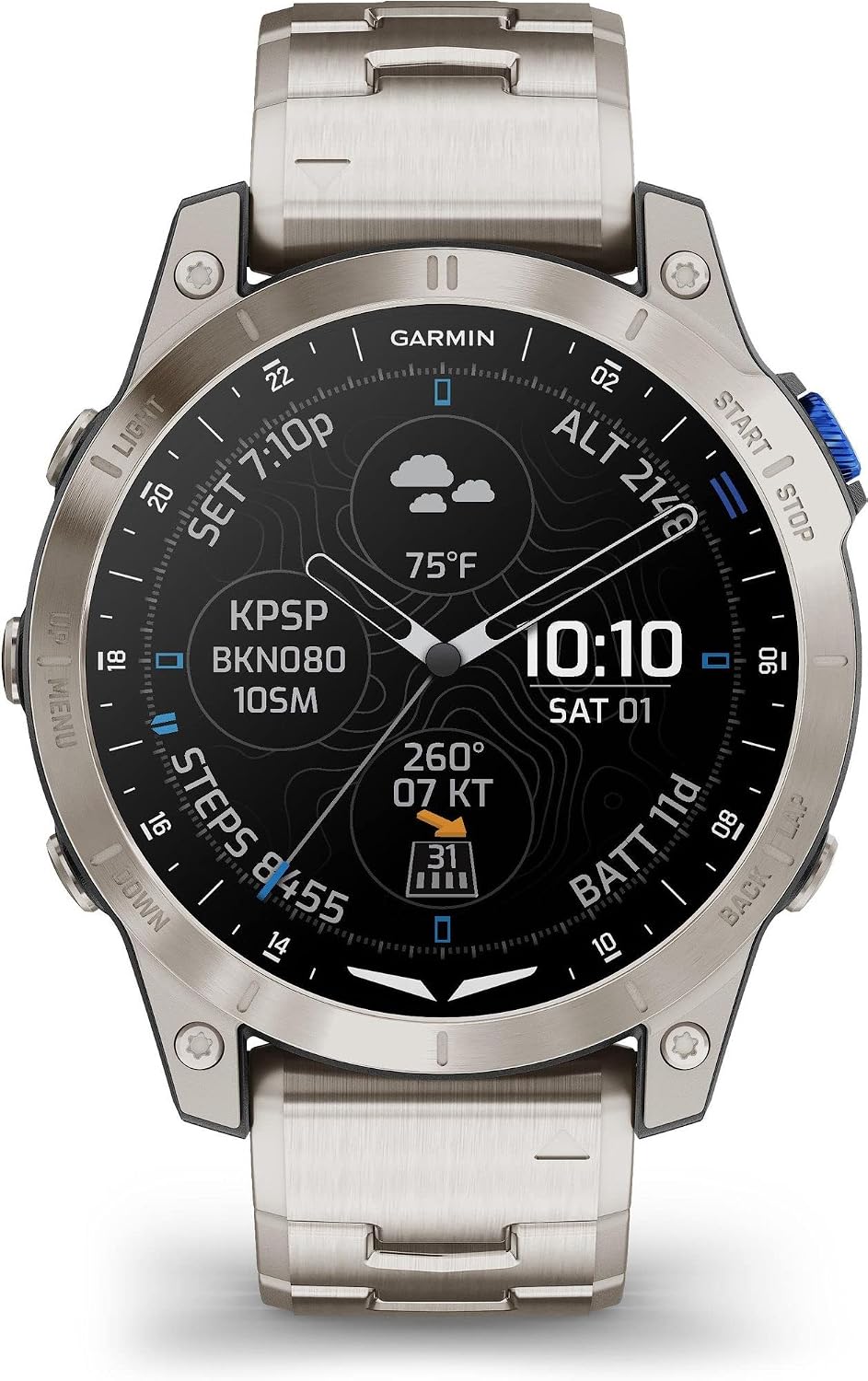 Garmin, Smartwatch, 010-02582-51 - D2™ Mach 1 - mit belüftetem Titanarmband und